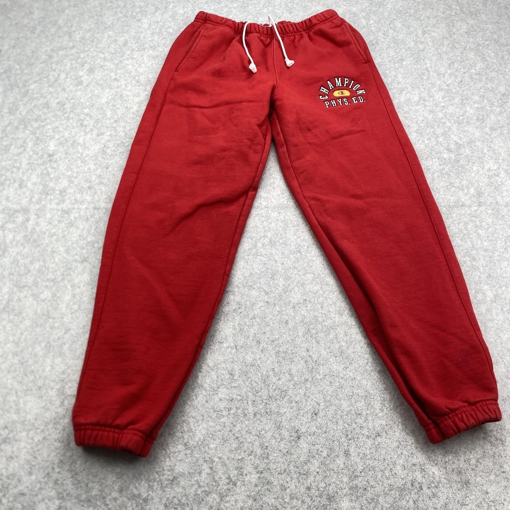 Champion Reverse Weave Sweatpants Mens Small Red Fleece Phys Ed GF884 991